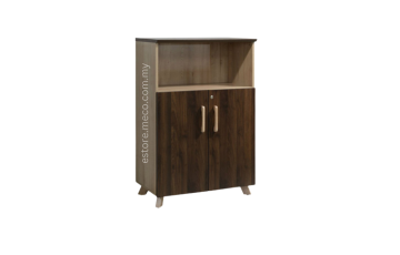 PH-PX7-OW1275 Medium Height With 1 Open Shelf + Wooden Door Cabinet
