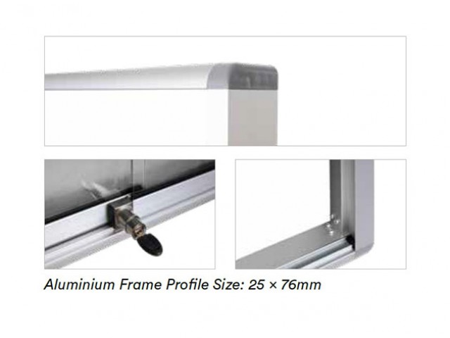 WB-CG23 Cork Board-Sliding Glass Aluminium Frame