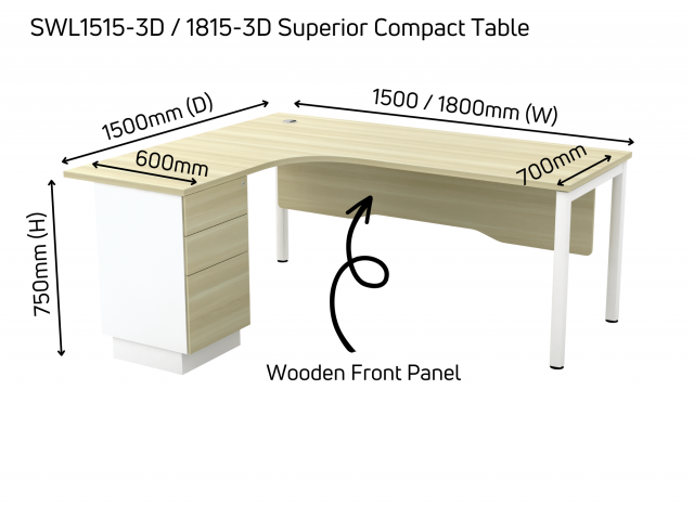T-SWL-SML1515/1815-3D Superior Compact Table