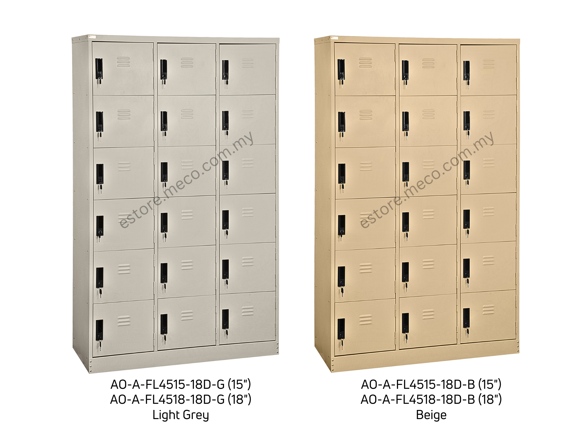 AO-A-FL4518-18D - 18 Compartments Steel Locker