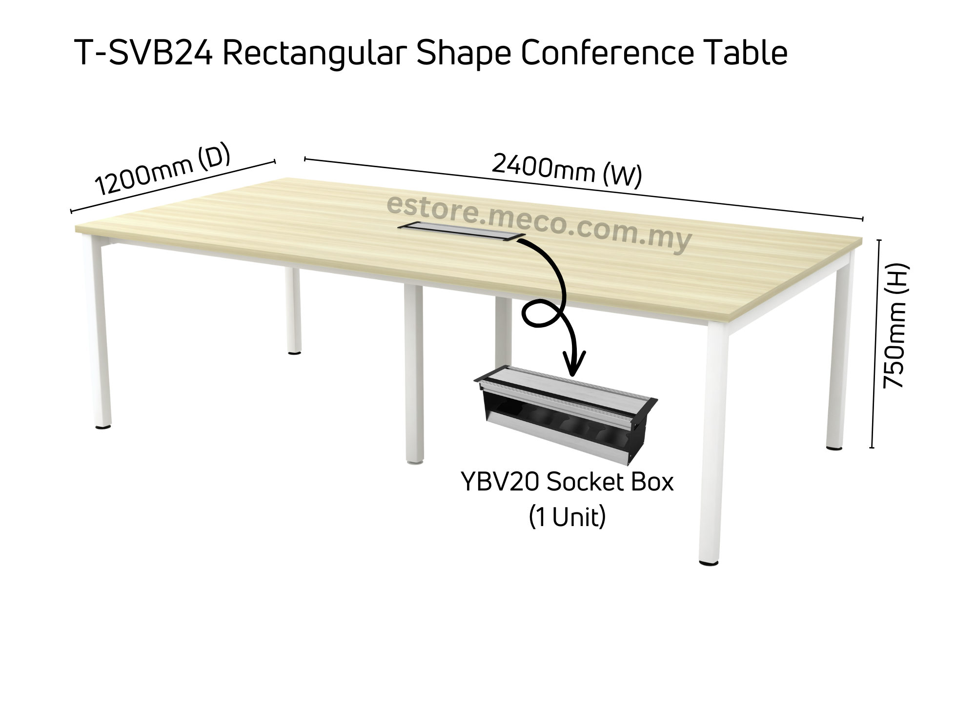 T-SVB18/24/30/36/48 RectangularConference Table